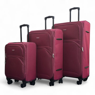 Expandable Soft 8 Wheel Lightweight Suitcase Luggage Travel Bags Set