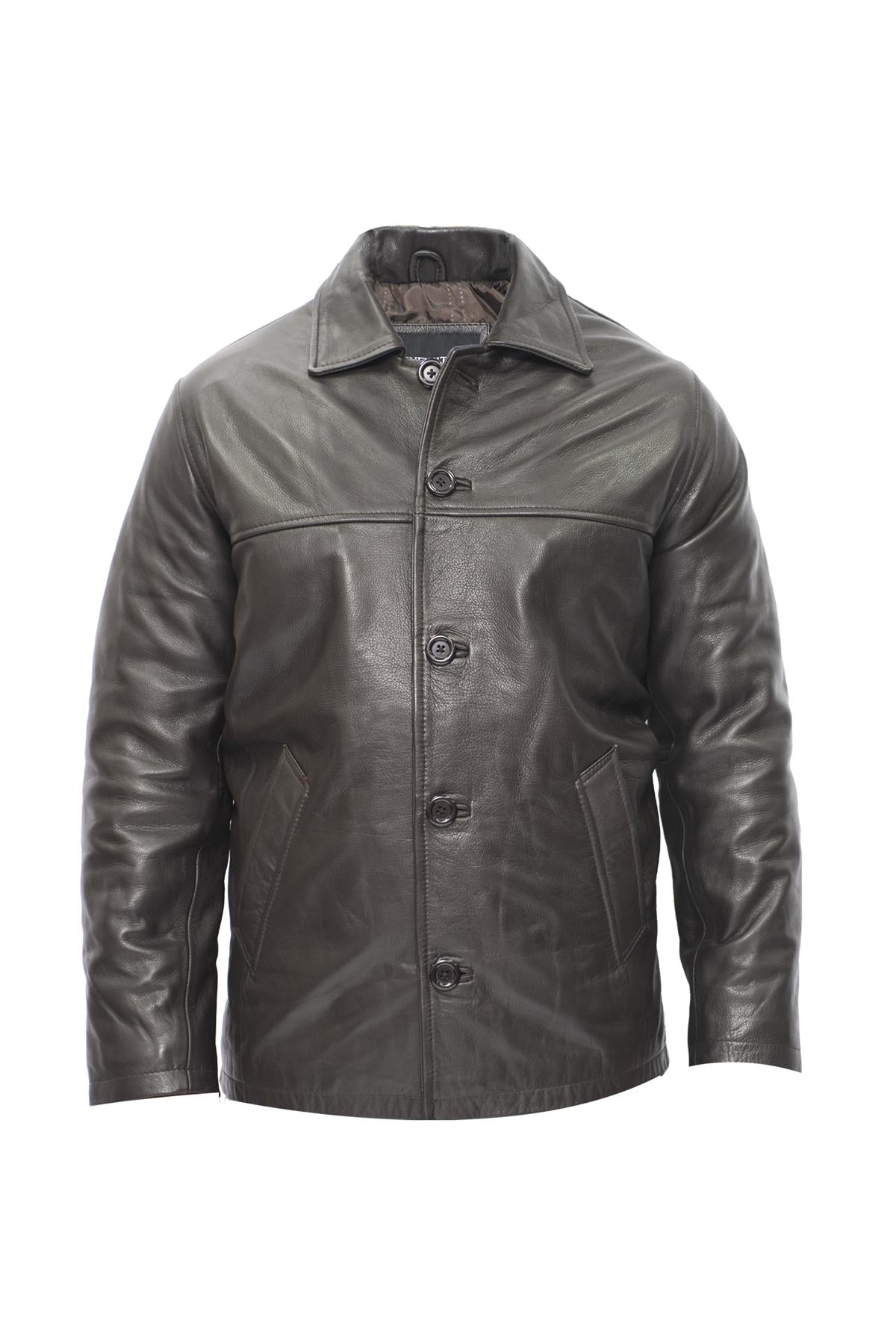 Mens Cowhide Leather Box Jacket-Mendoza