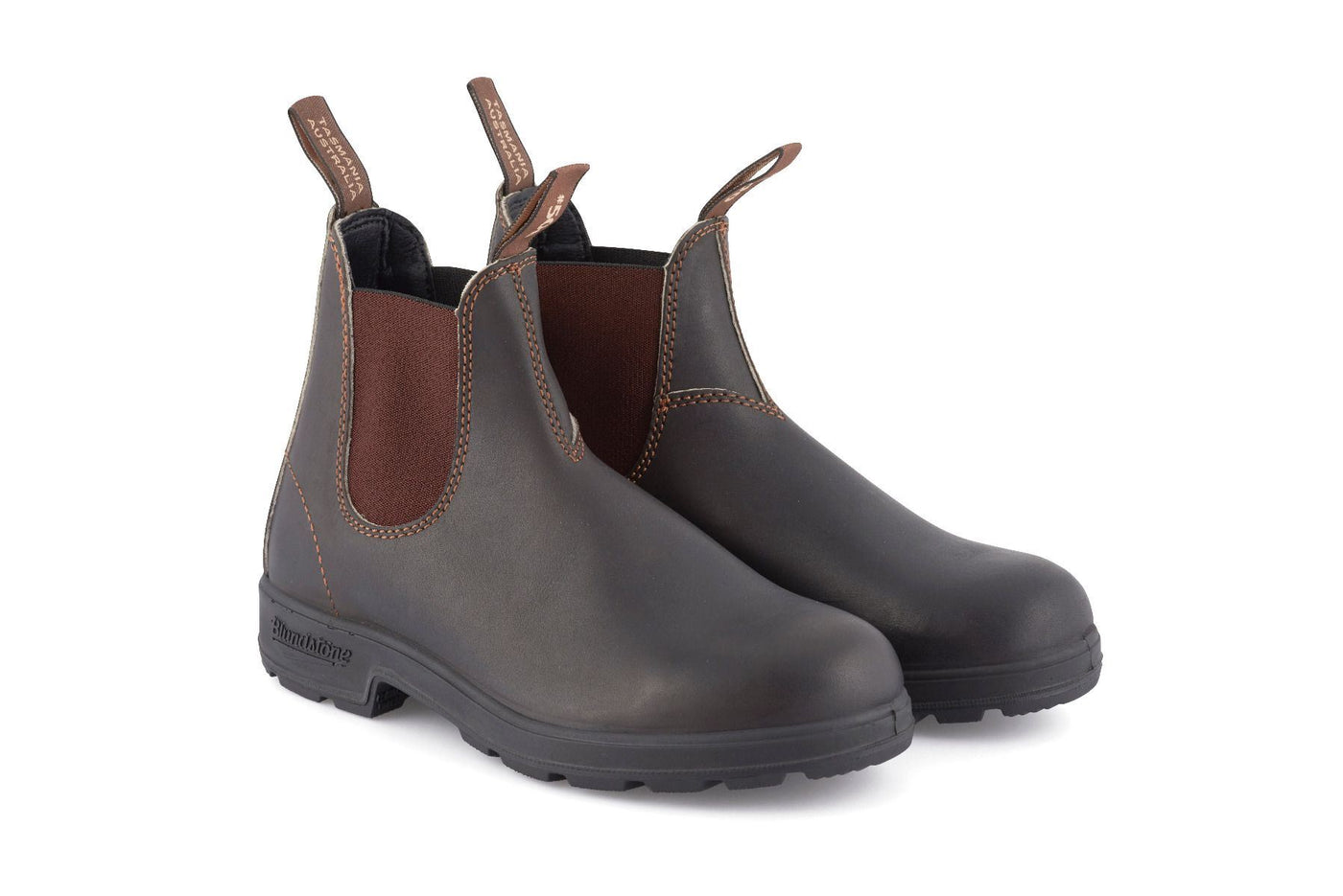 Blundstone #500 Stout Brown Chelsea Boot with Cream