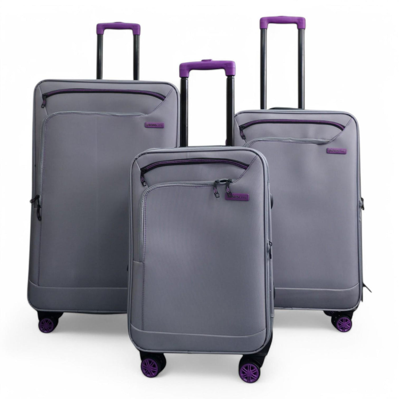 Lightweight Soft Shell 8 Wheels Luggage Travel Cabin Holiday Bags Suitcase Set