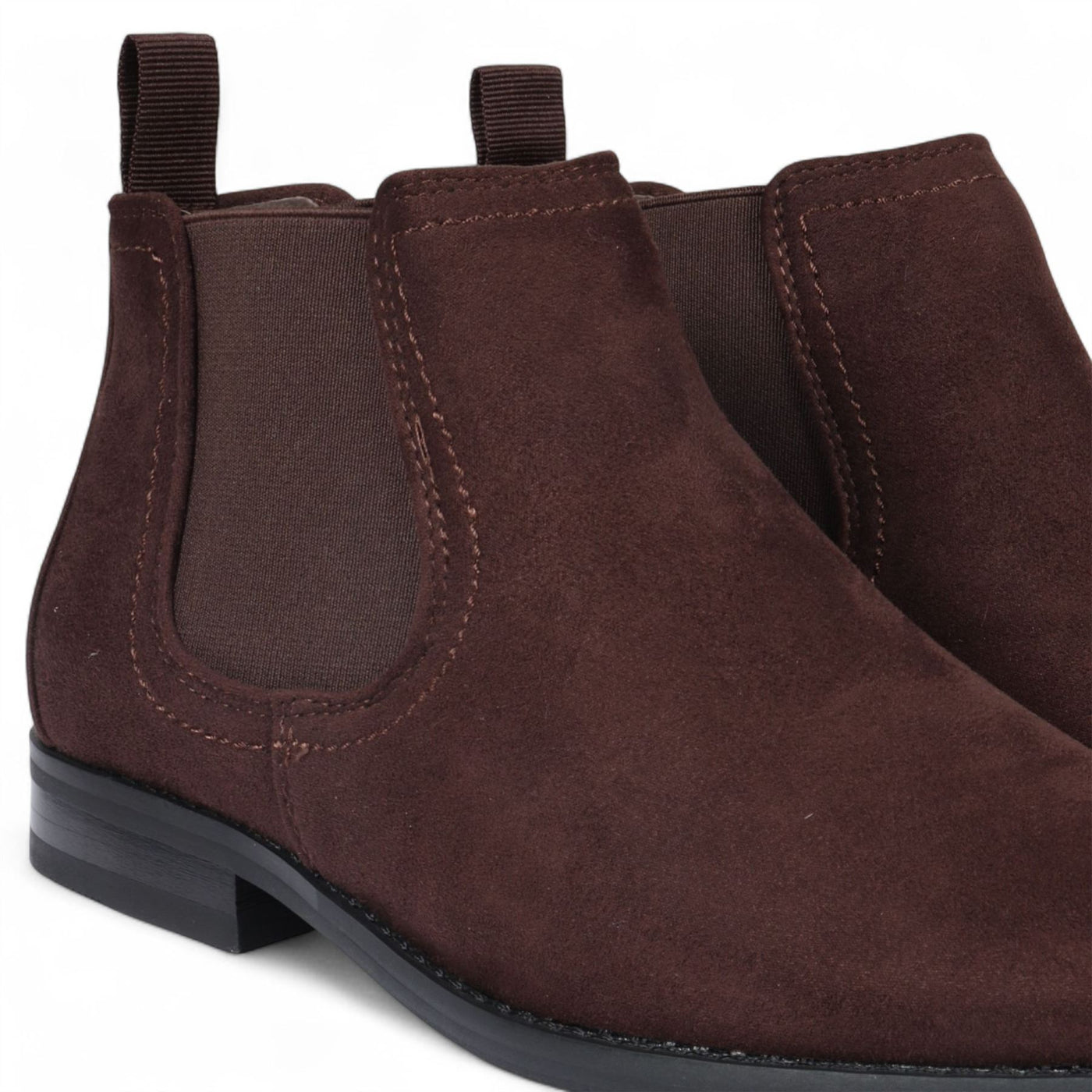 Men's Suede Chelsea Boots Real Leather Lined Slip-On