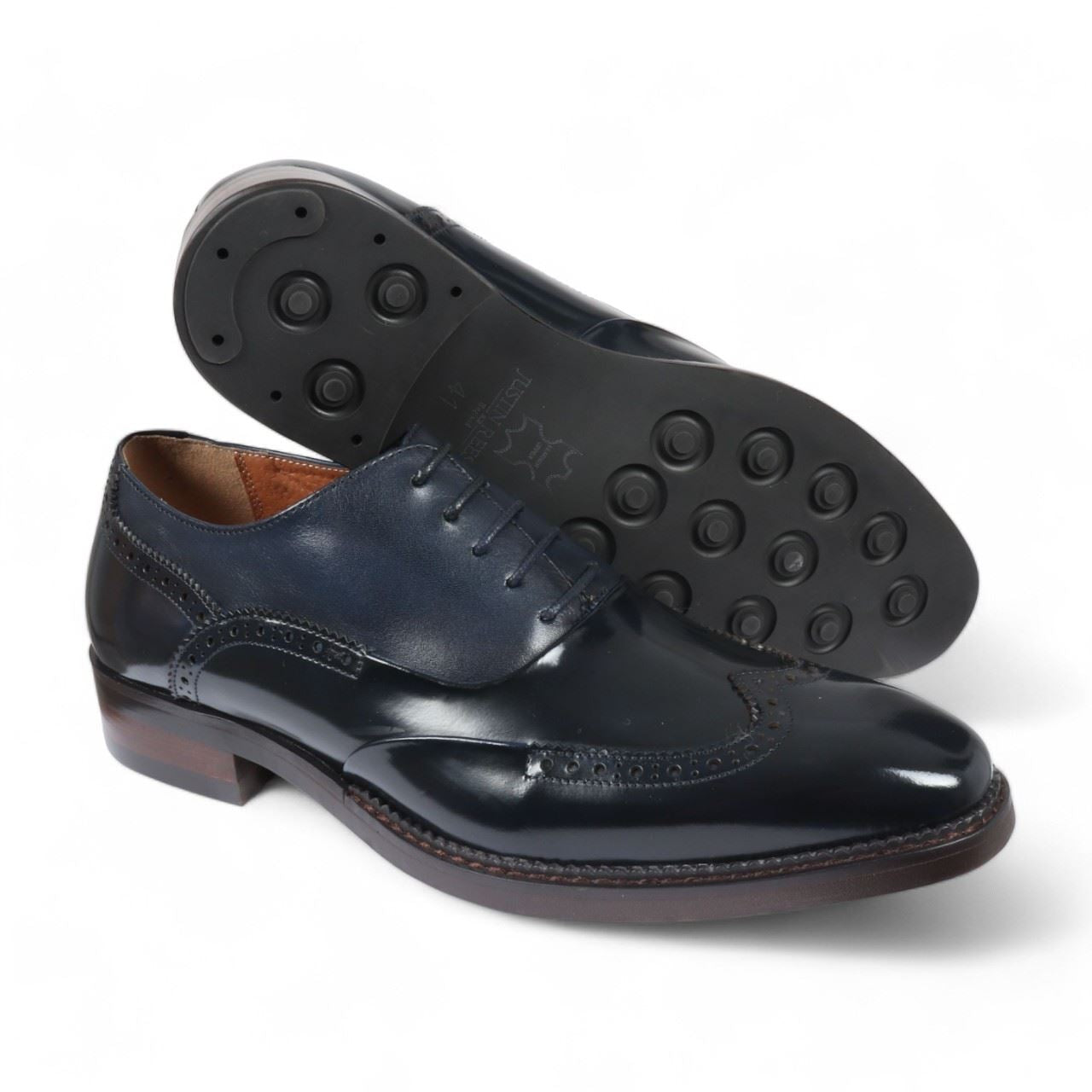 Justin Reess Men's Patent Leather Brogue Formal Shoes - Harry