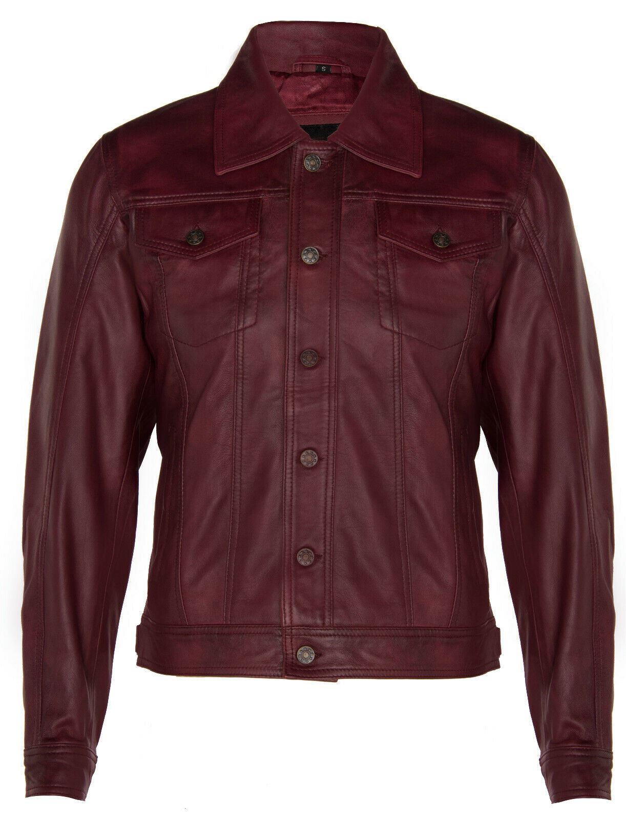 Men’s Retro Leather Trucker Jacket-Constantine