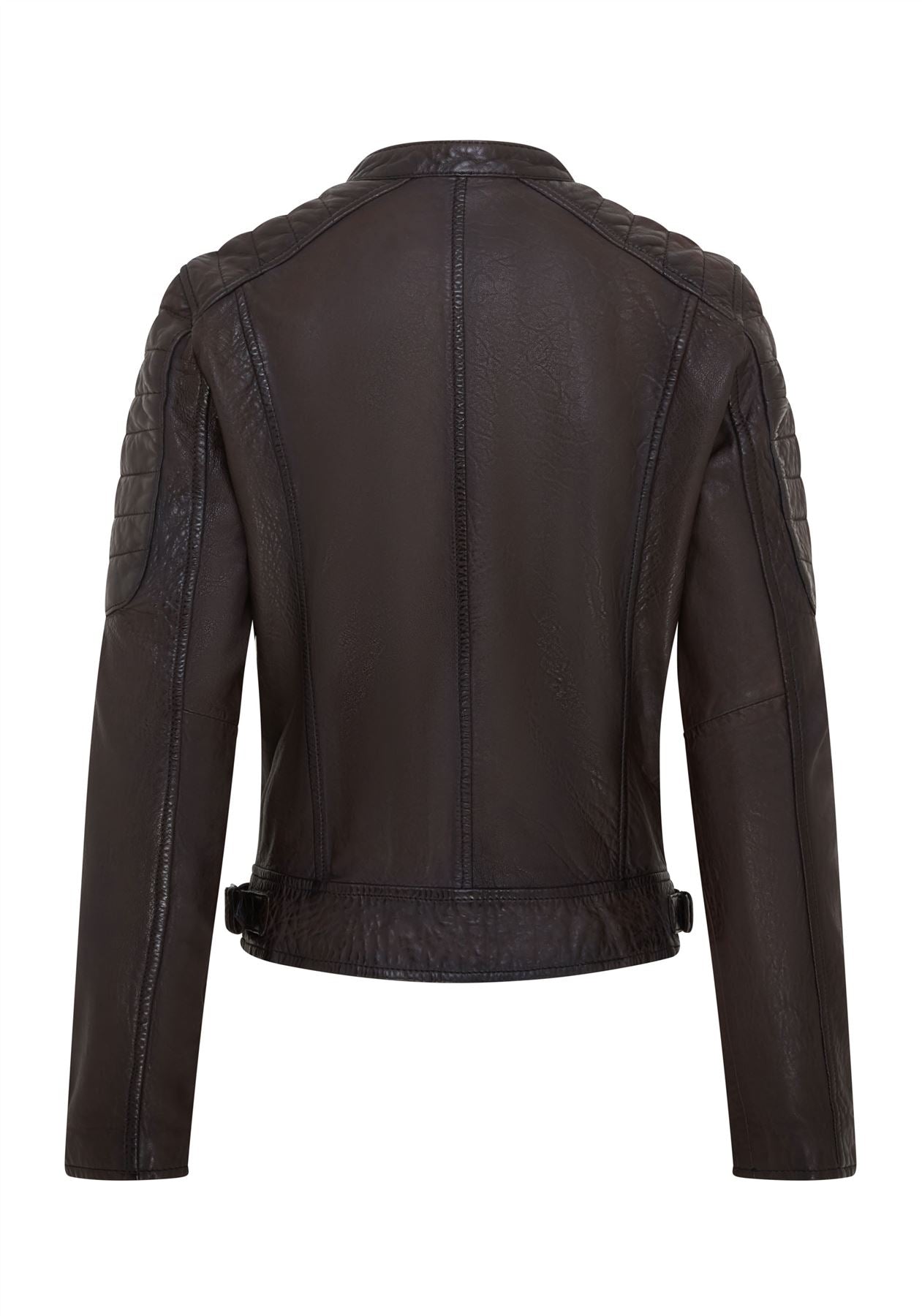 Womens Retro Quilted Leather Biker Jacket - Horten