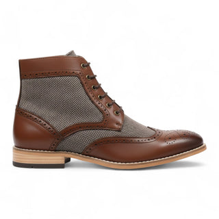 Men's Brown Wingtip Brogue Ankle Dress Chukka Boots