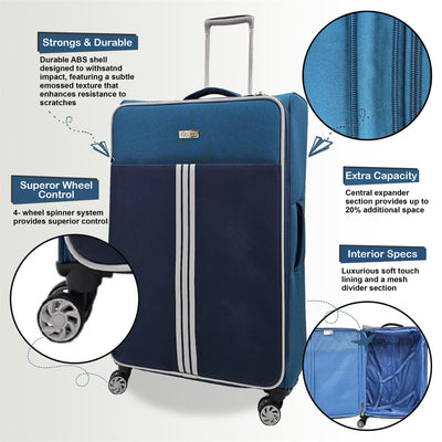 Lightweight Cabin 4 Wheel Soft Luggage Travel Bag