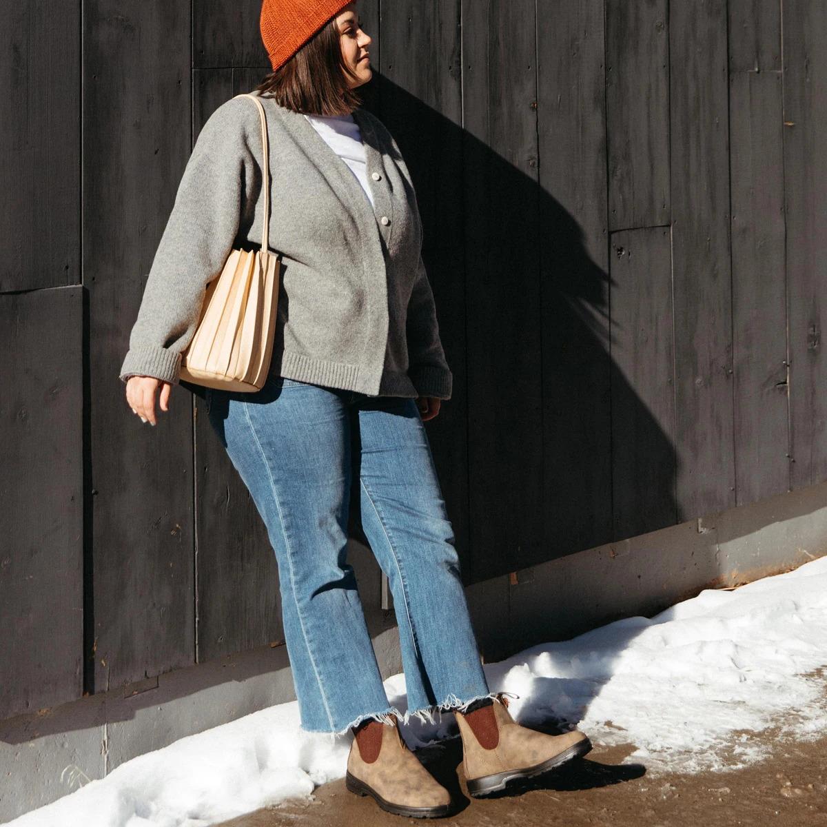 Blundstone #585 Rustic Brown Chelsea Boot with Cream