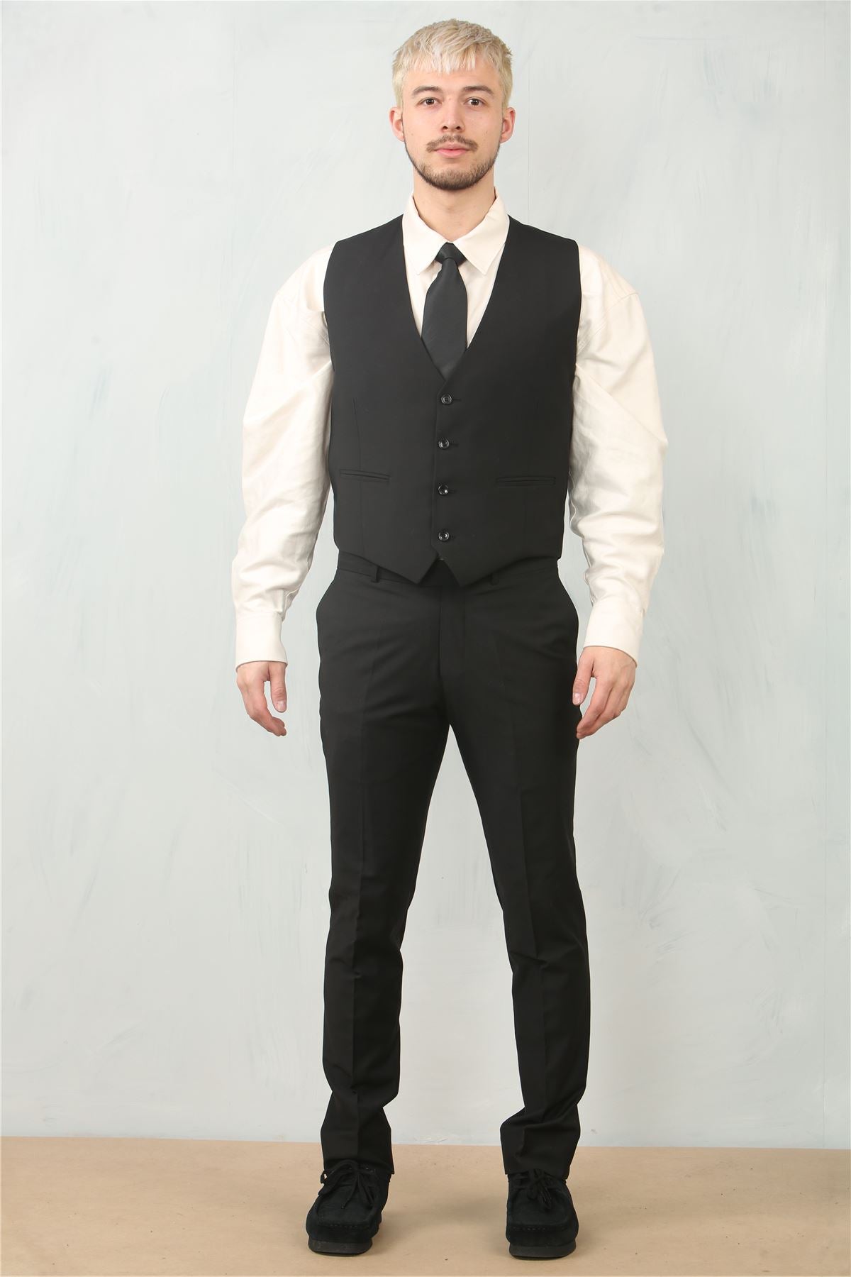 Men's Black 3 Piece Formal Classic Prom Suit Workwear