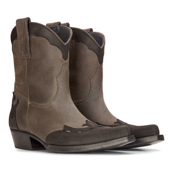 Men's Leather Western Boots Black Cuban Cowboy Winklepickers Classic Pointed