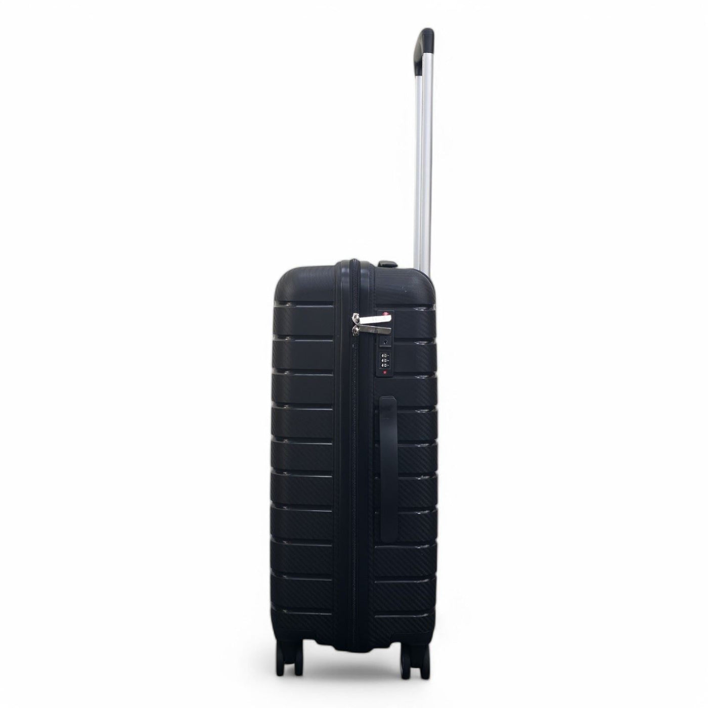 Hard Shell Black PP Dual 4 Wheels Luggage Travel Cabin Holiday Suitcase Set