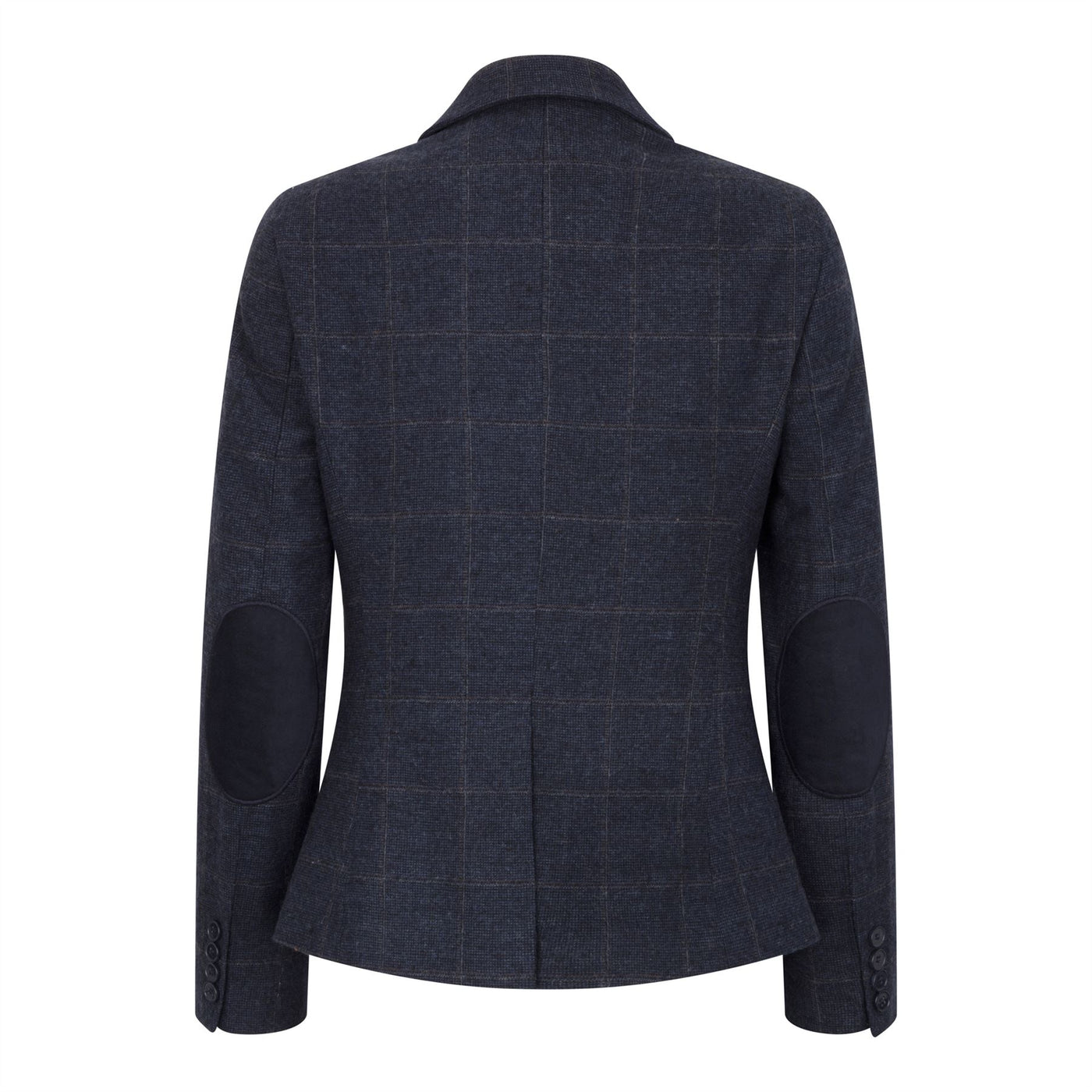 Women's Navy Blue Tailored Fit Tweed Formal Blazer