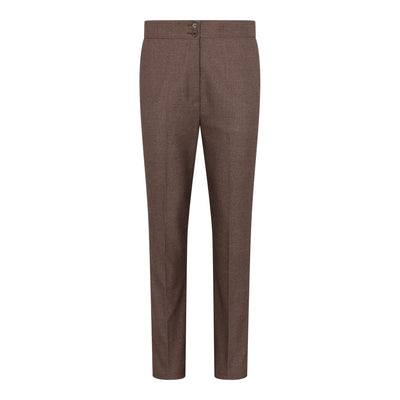Women's Brown Three-Piece Tailored Fit Suit in Prince of Wales Check