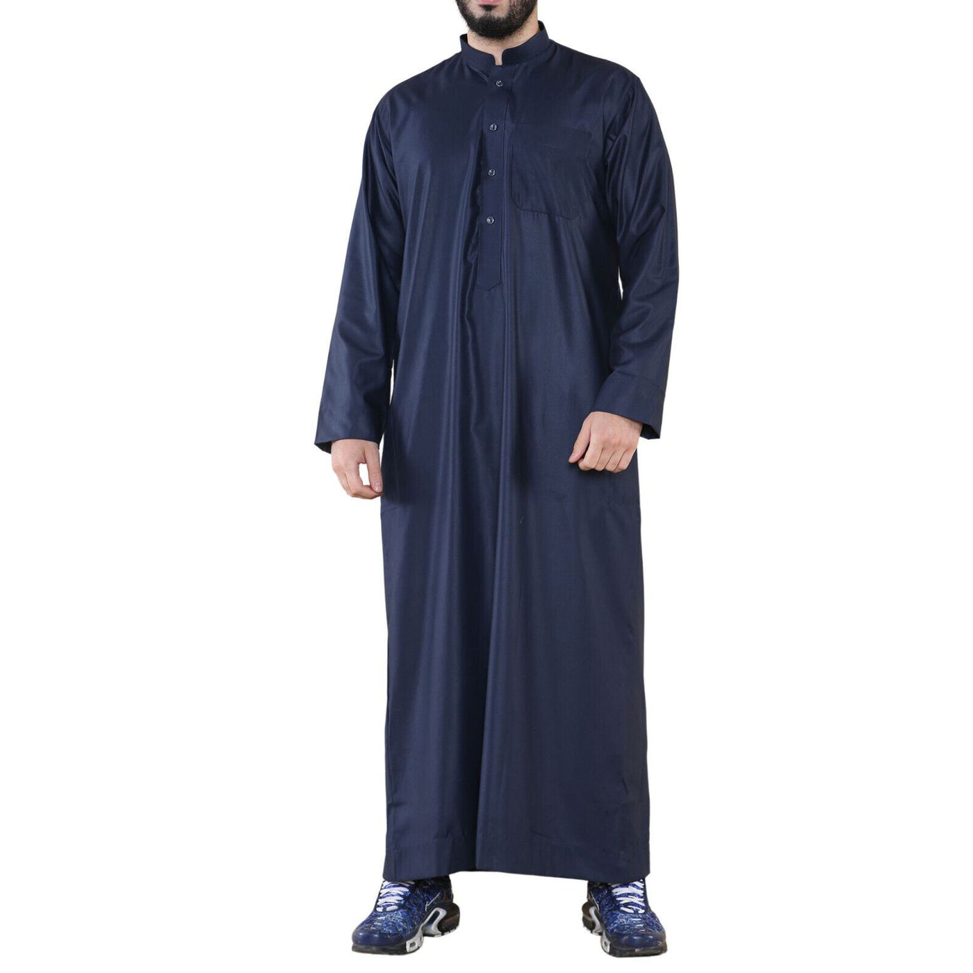 Mens Thobe Jubba Saudi Islamic Arabic Eid Cotton Kaftan Jubbah Umrah Robe