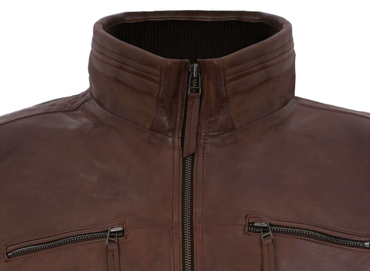 Mens Classic Leather Biker Jacket-Caracas
