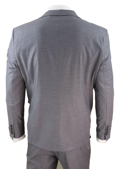 Neu Herren 3 Stück Anzug Plain Grau Klassische Maßgeschneiderte Passform Smart Casual 1920s
