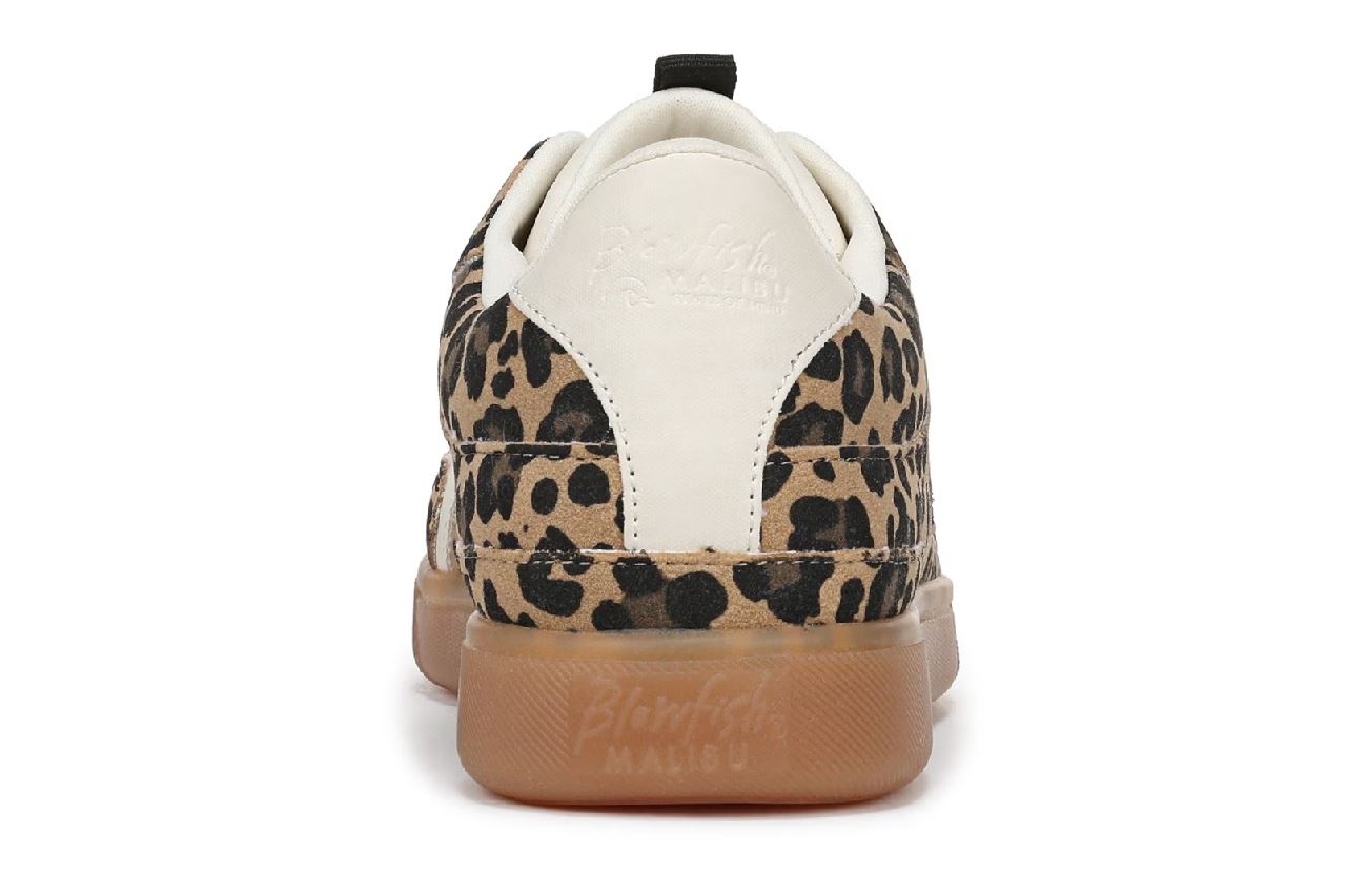 Blowfish Malibu Womens Leopard Brown Lace-Up Sneakers - Tastic