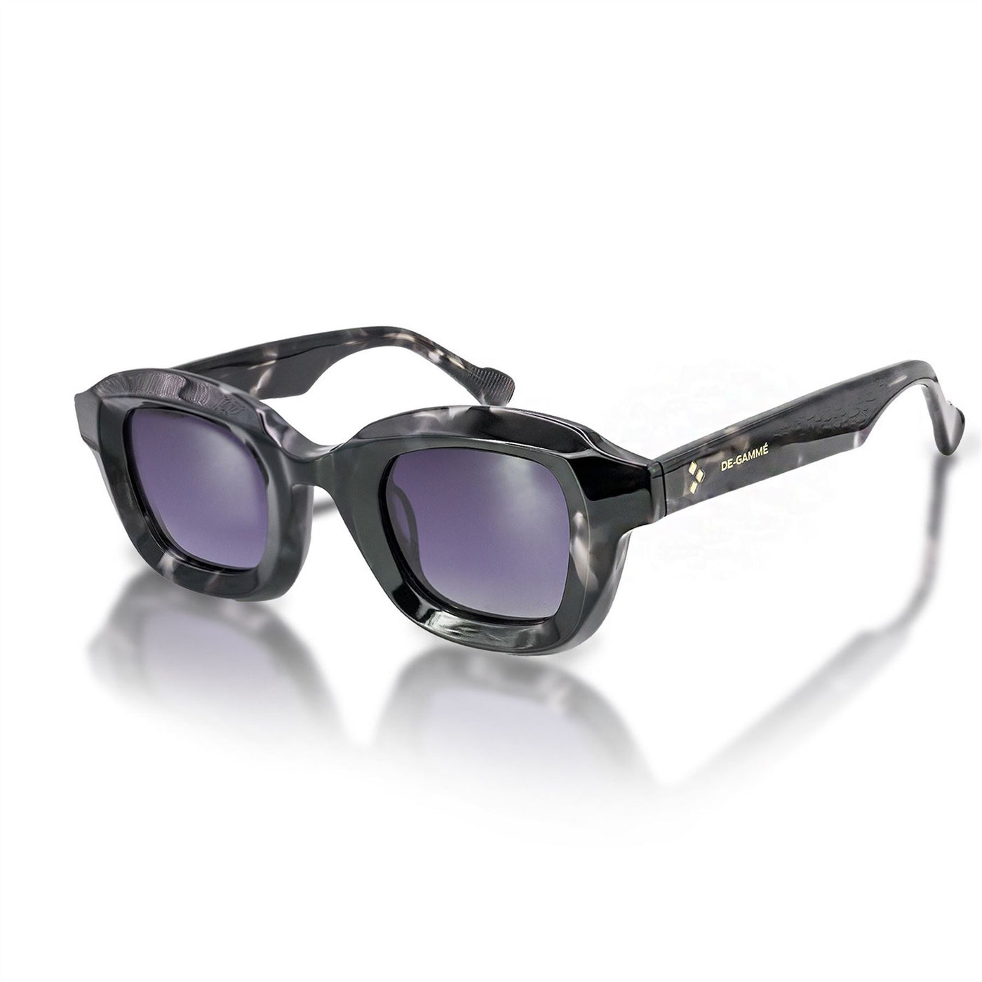 De-Gamme Black Geometric Frame Polarized Sunglasses - Milan