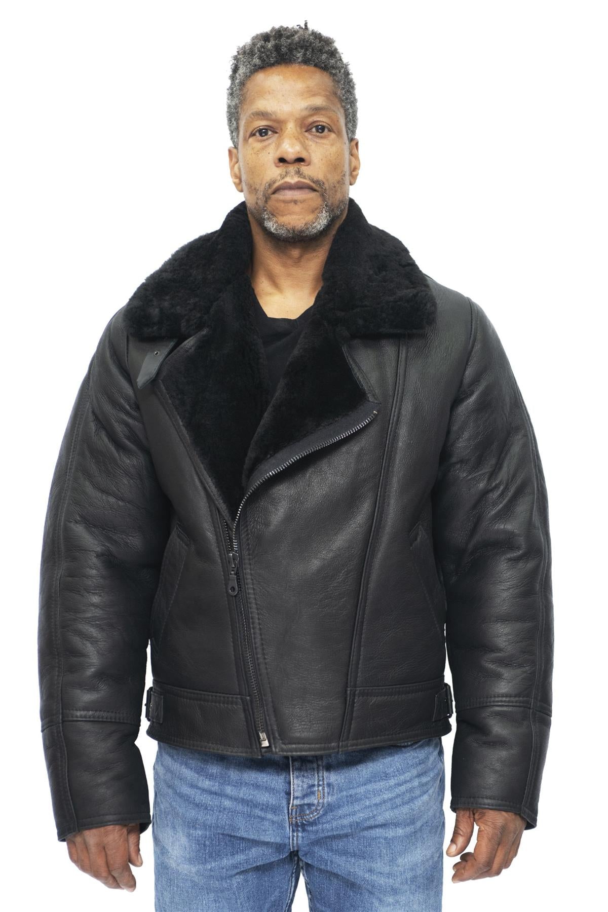 Mens Sheepskin Leather WW2 Bomber Jacket-Haverhill