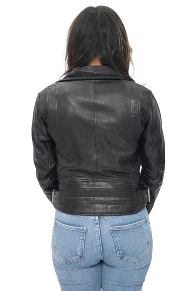 Womens Leather Biker Jacket-Stockholm