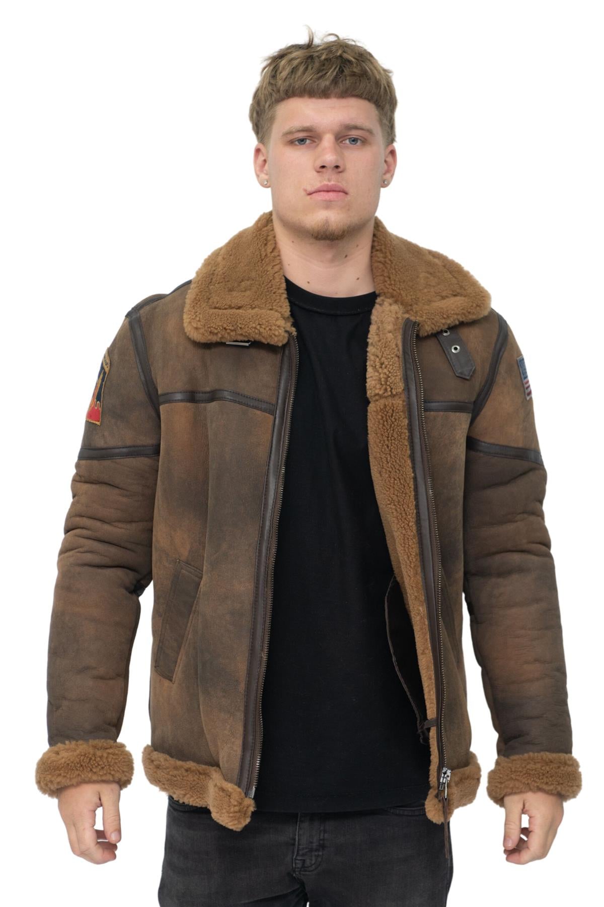 brown shearling jackets