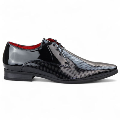 Men’s Pointed Toe Formal Lace Up Perforated Shoes