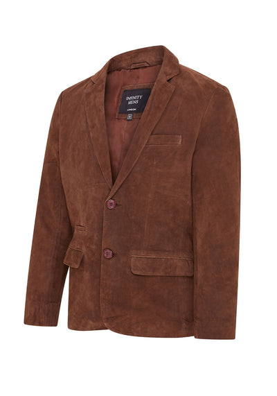 Mens Slim Goat Suede Italian Blazer Jacket-Somero