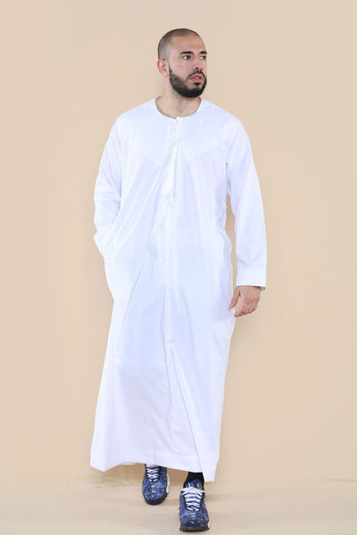 Mens Thobe Jubba Saudi Islamic Arab Eid Emirati Kaftan Jubbah Tassel Robe