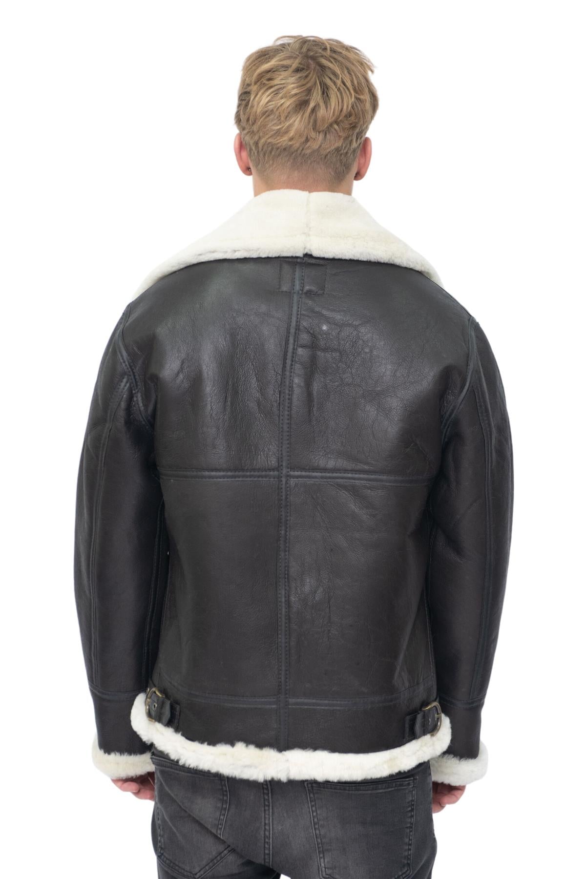 Mens B3 Aviator Real Sheepskin Leather Flying Jacket-Oxford