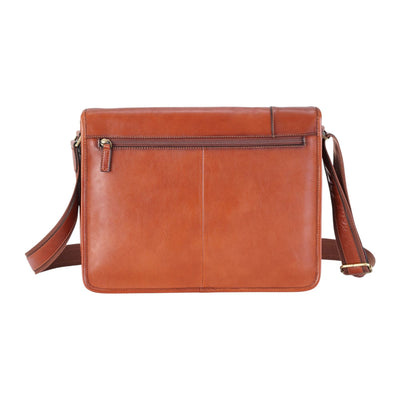 Genuine Leather Laptop Satchel Messenger Shoulder Bag - Astor
