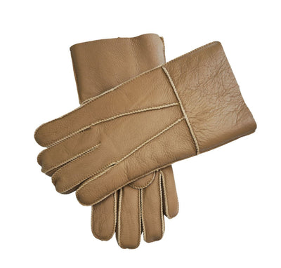 Unisex Sheepskin Leather Gloves with Roll Up/Down Cuff