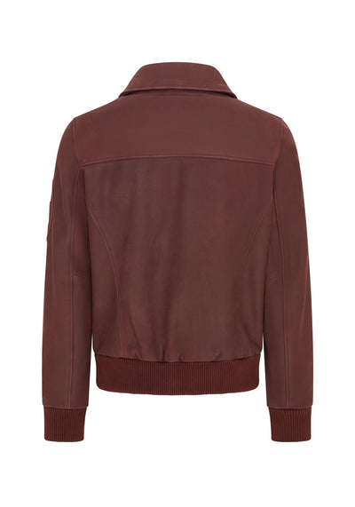 Mens A2 Cowhide Leather Bomber Jacket-Eura