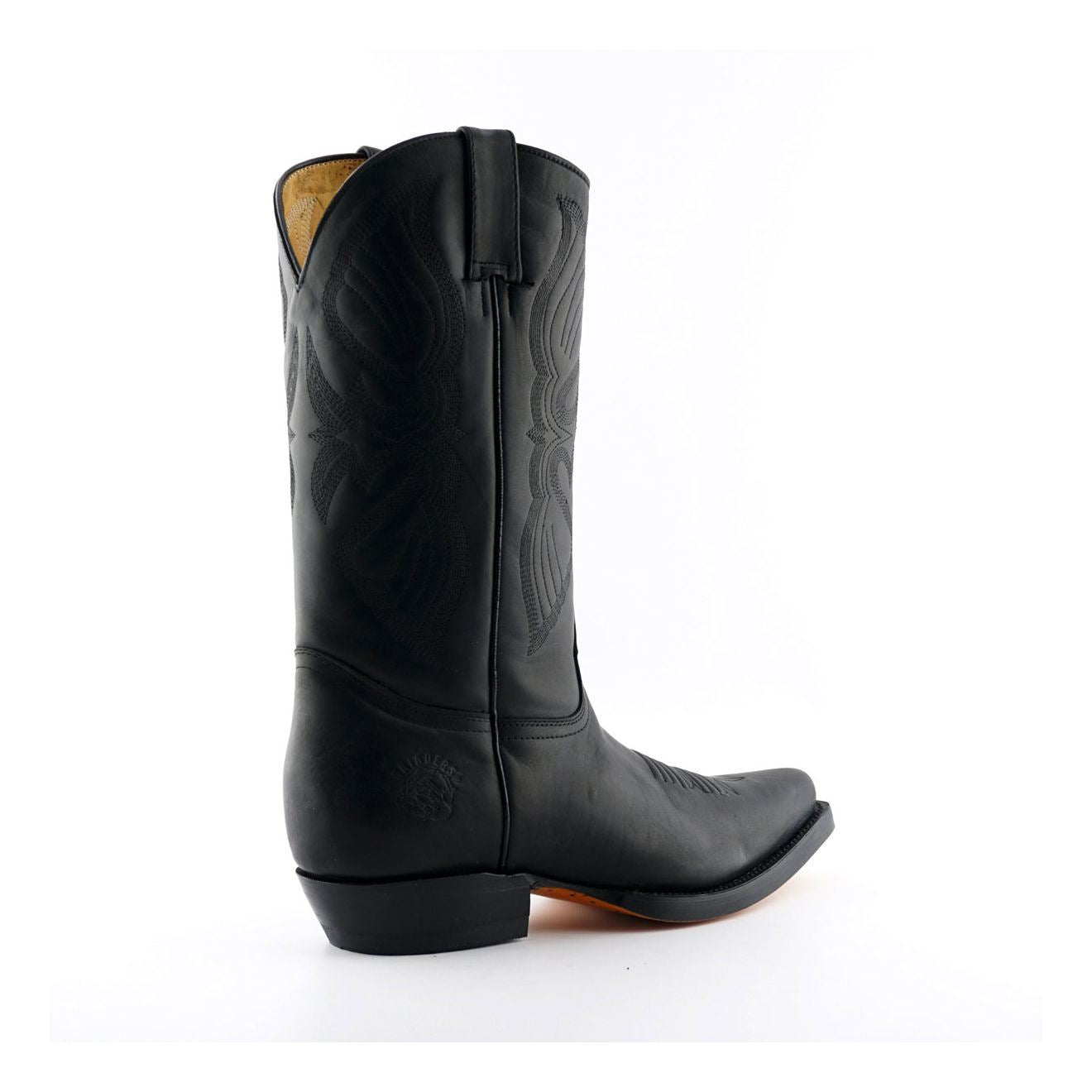 Grinders Mens Black Cowboy Leather Boots- Louisiana