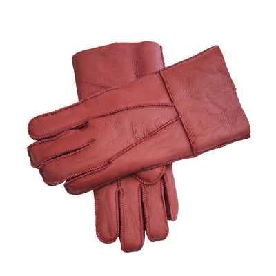 Unisex Sheepskin Leather Gloves with Roll Up/Down Cuff