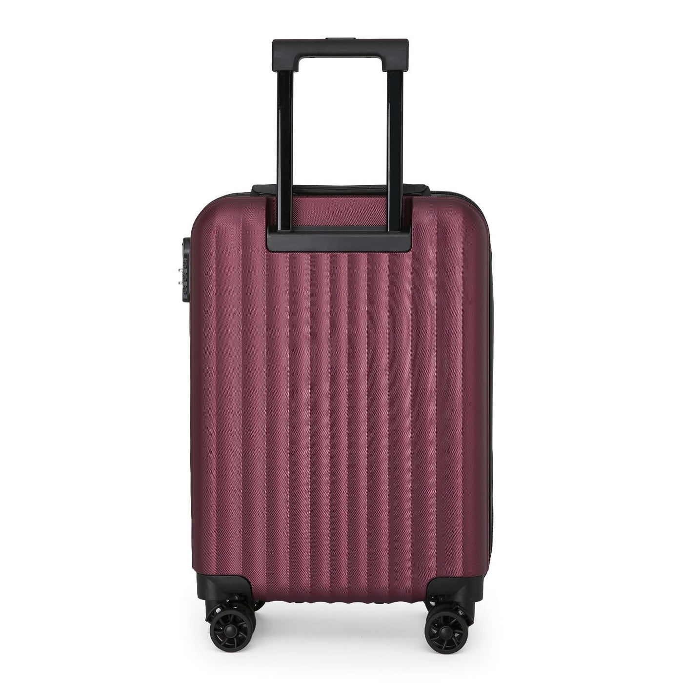 ABS Hard Shell Burgundy Suitcase Luggage Set Travel Carry on Cabin Bag