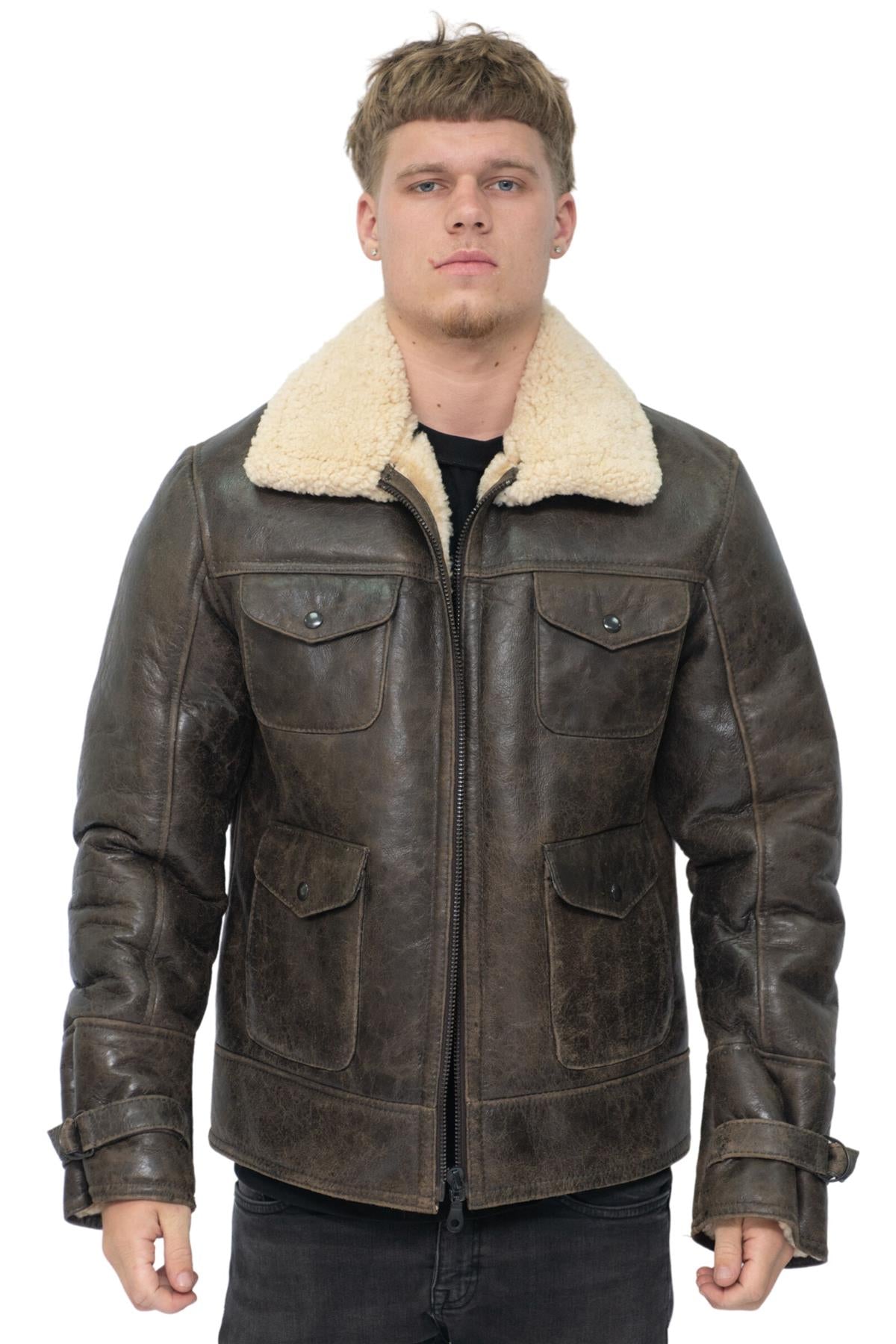 Mens Sheepskin Classic Safari Jacket-Hertford