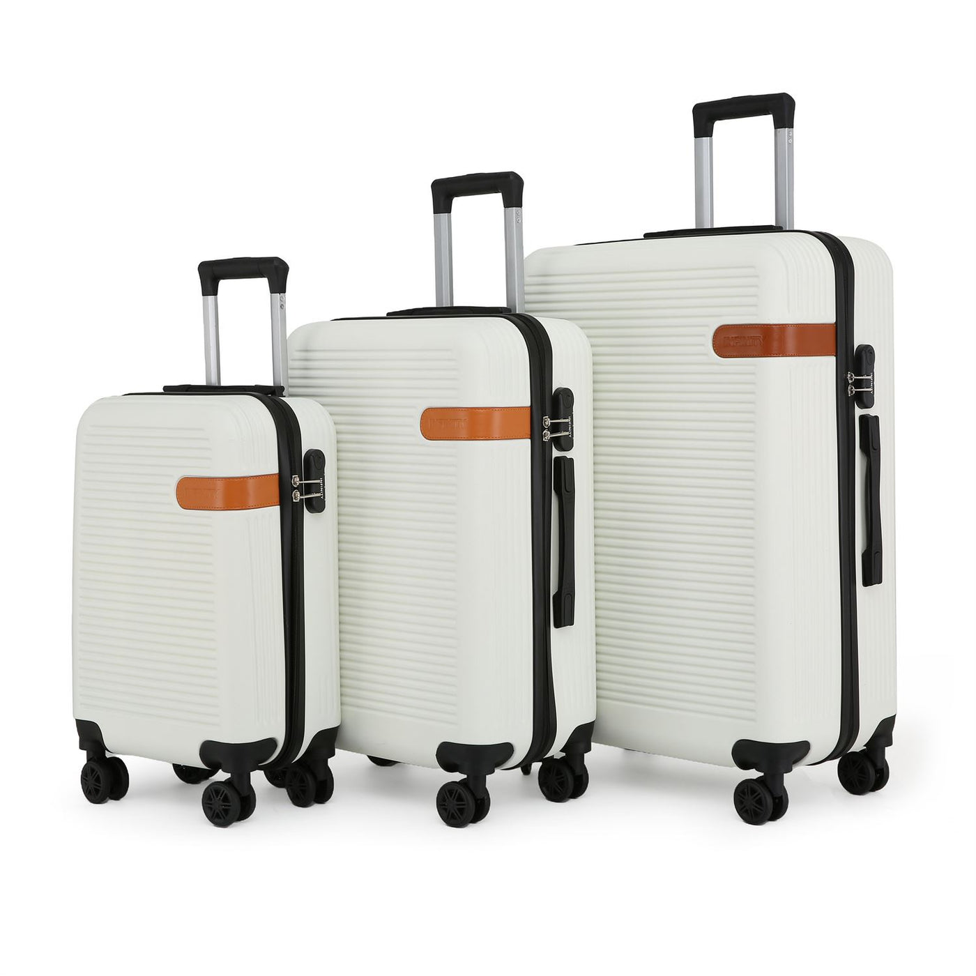 Hard Shell Classic Dual 4 Wheel Luggage Suitcase Set