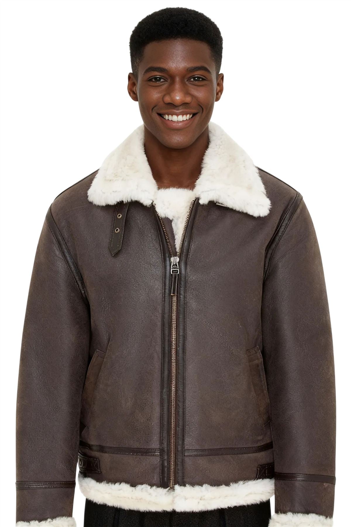 Mens B3 Aviator Real Sheepskin Leather Flying Jacket-Oxford