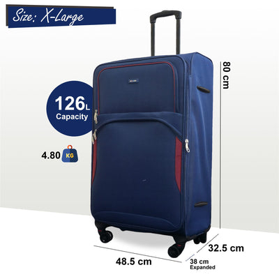 Expandable Soft 8 Wheel Lightweight Suitcase Luggage Travel Bags Set