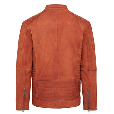 Mens Buff Leather Cafe Racer Biker Jacket - Jinan