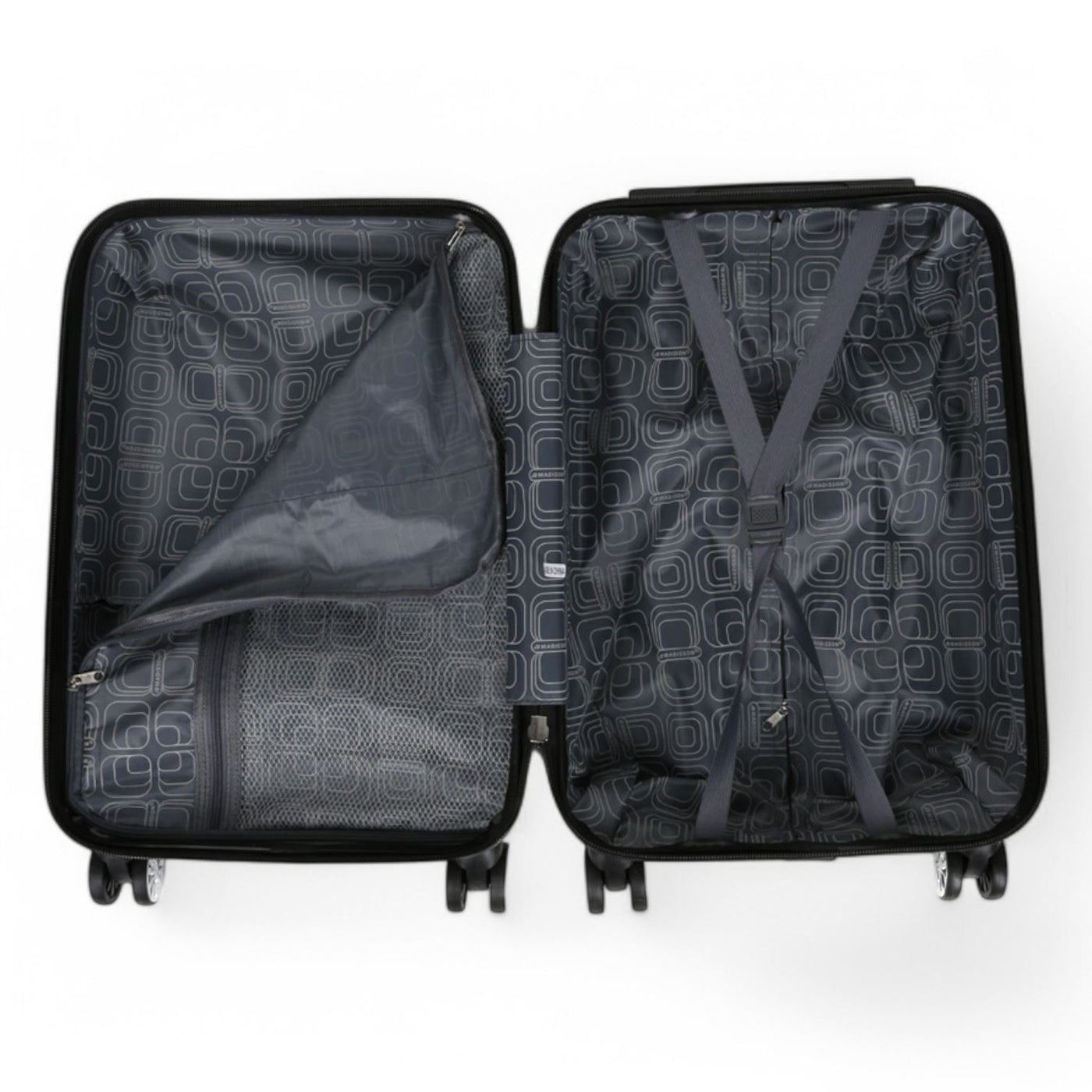 Strong Expandable Hard Shell Dual 4 Wheel Suitcase Set Print Luggage Cabin Travel Bag