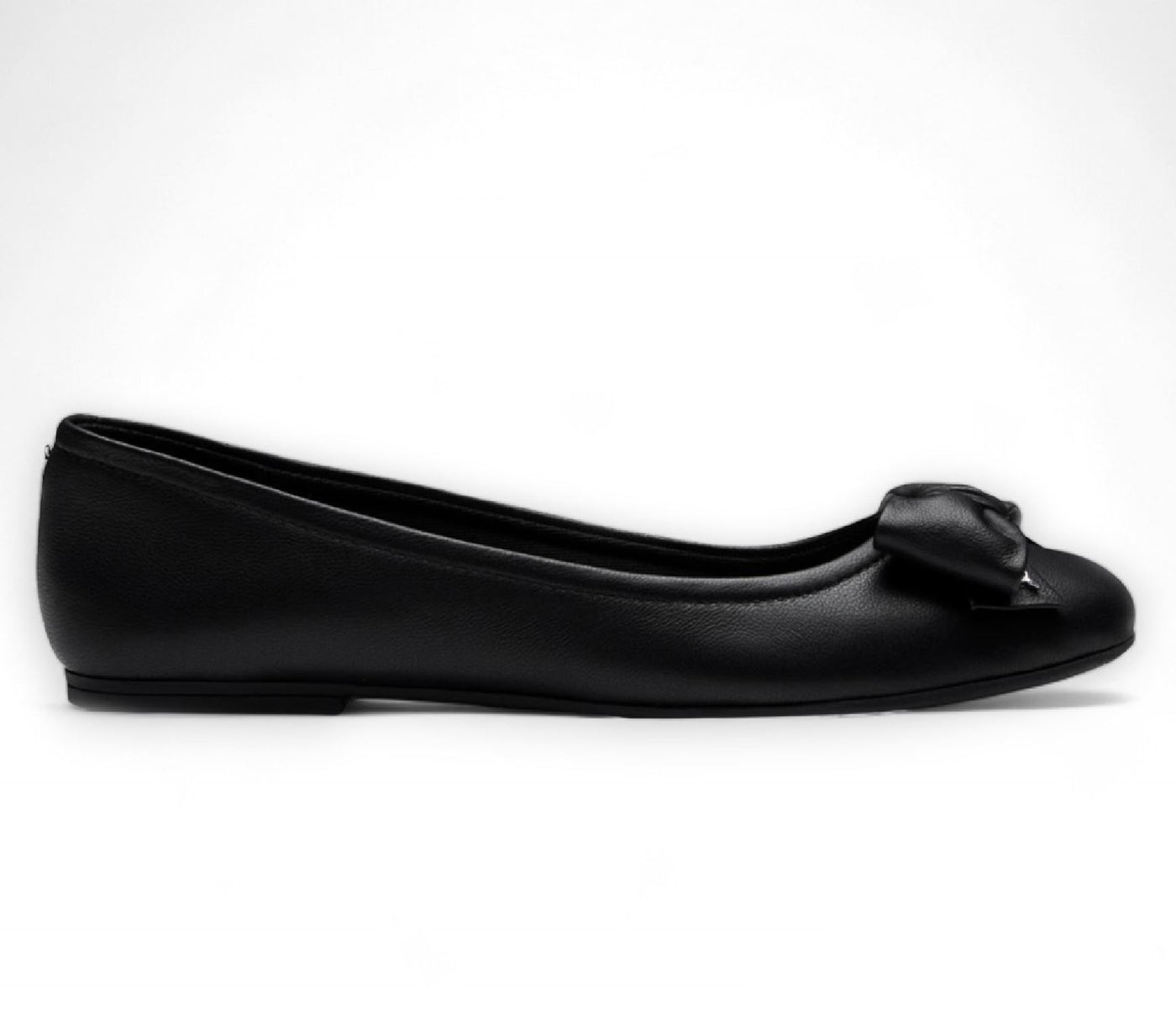 Windsorsmith Black Leather Flat Shoes With Bow - Bunny