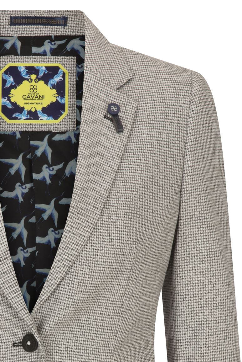 Women's Beige Tweed Tailored Fit Wool Blend Blazer