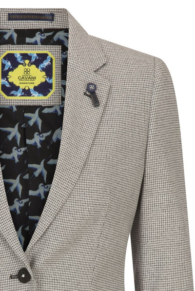 Women's Beige Tweed Tailored Fit Wool Blend Blazer