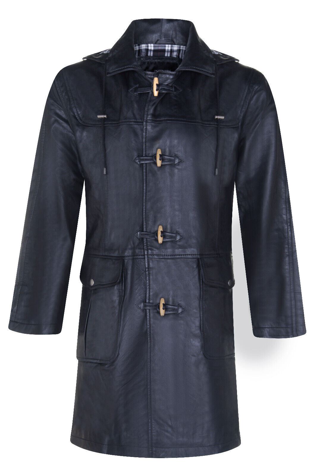 Mens Leather Duffle Classic Coat-Aylesbury