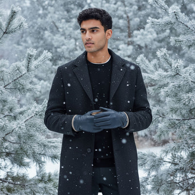 Men’s Italian Leather Warm Wool Lining Winter Gloves - M-LGV-405