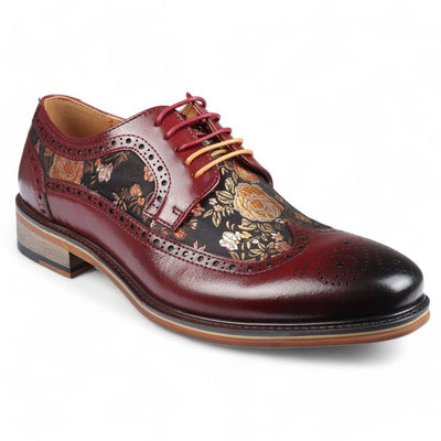 Justin Reess Men's Leather Floral Brogue Shoes - Ross