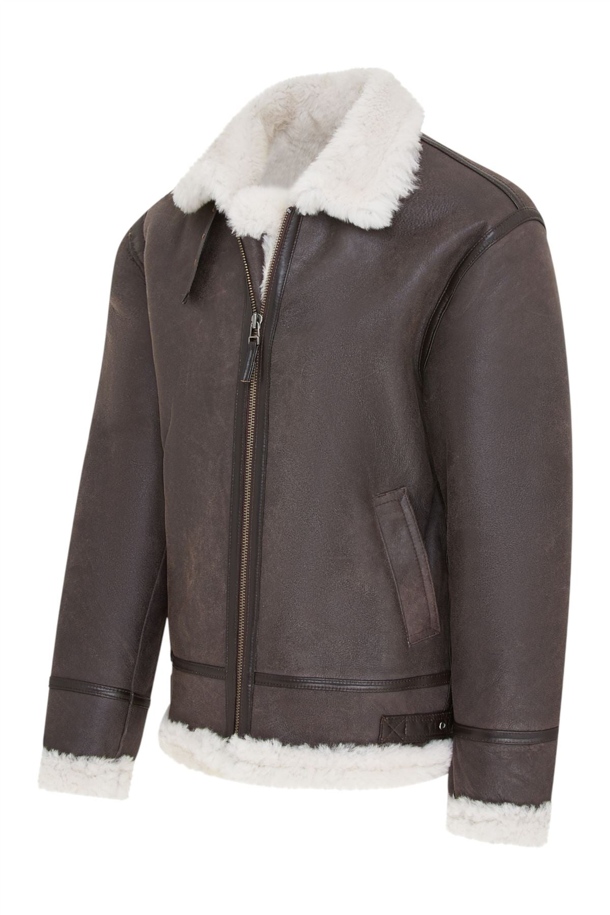 Mens B3 Aviator Real Sheepskin Leather Flying Jacket-Oxford