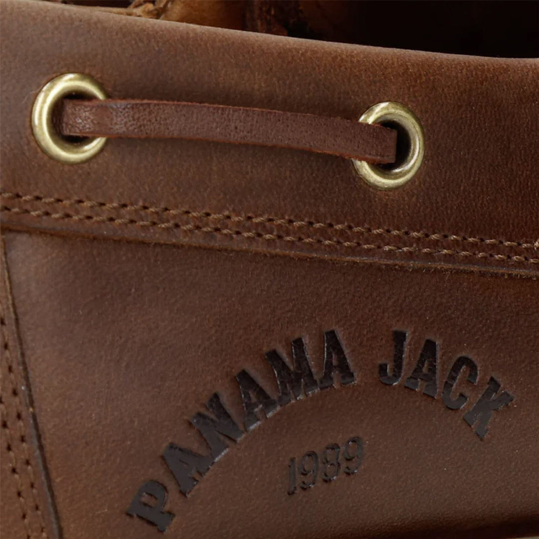 Panama Jack Boat C5 Men's Waterproof Bark Brown Leather Lace-Up