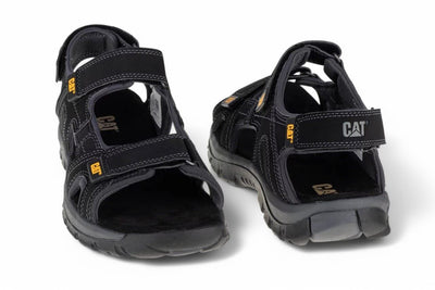 Caterpillar Men's Black Leather Giles Trekking Sandals