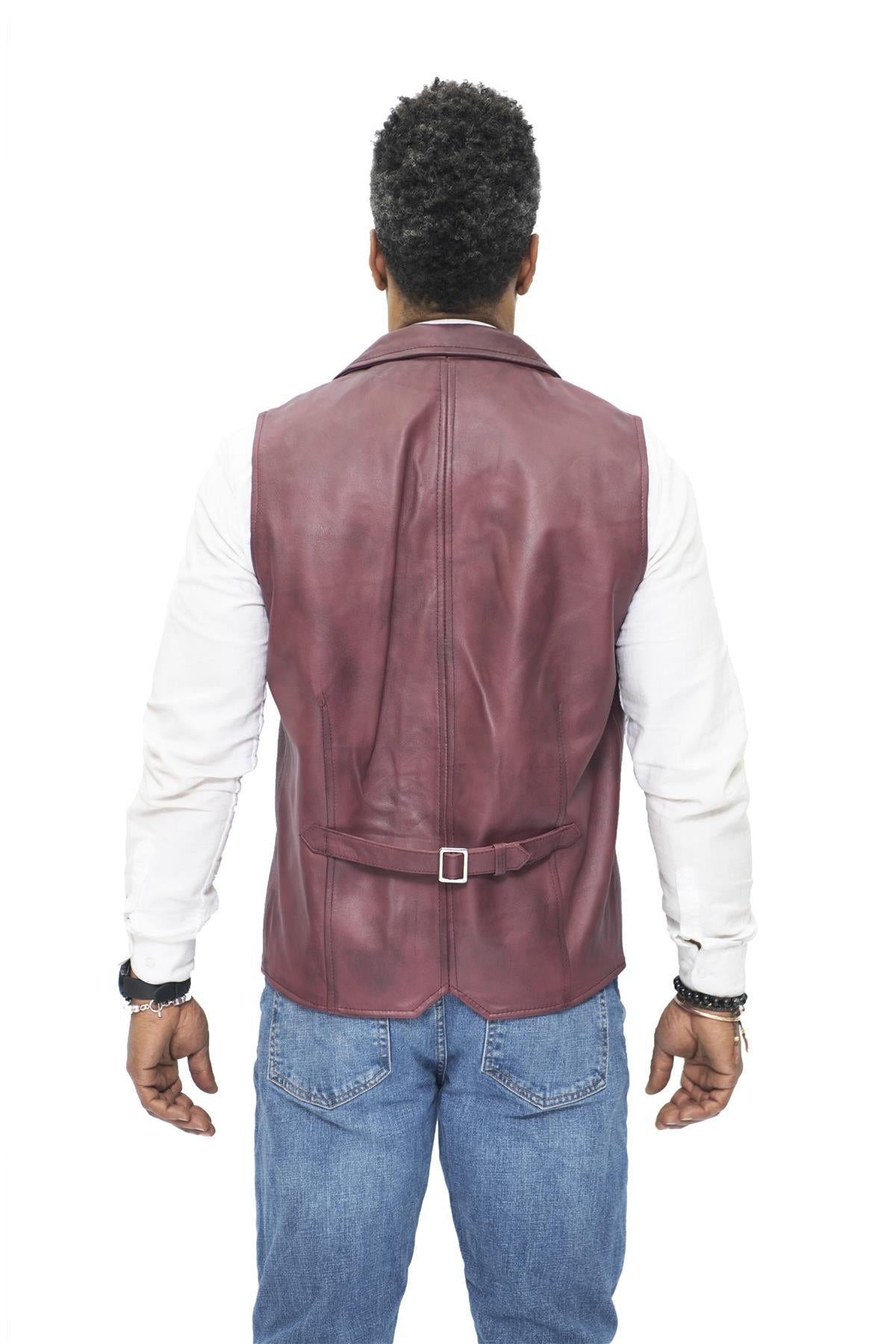Mens Smart Classic Leather Waistcoat-Bristol
